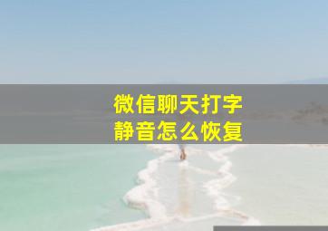 微信聊天打字静音怎么恢复