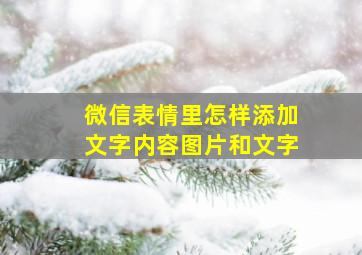 微信表情里怎样添加文字内容图片和文字