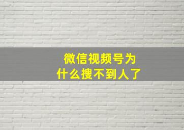 微信视频号为什么搜不到人了