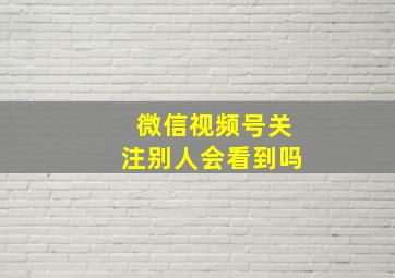 微信视频号关注别人会看到吗