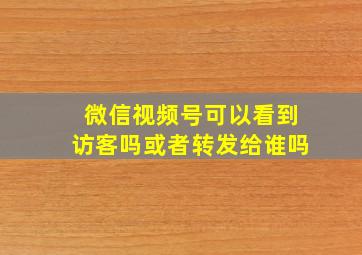 微信视频号可以看到访客吗或者转发给谁吗