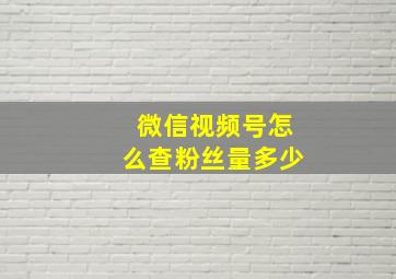 微信视频号怎么查粉丝量多少