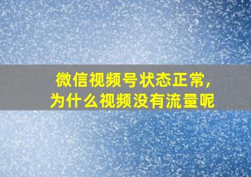 微信视频号状态正常,为什么视频没有流量呢