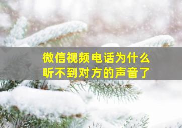 微信视频电话为什么听不到对方的声音了