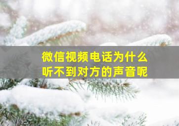 微信视频电话为什么听不到对方的声音呢