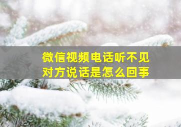 微信视频电话听不见对方说话是怎么回事