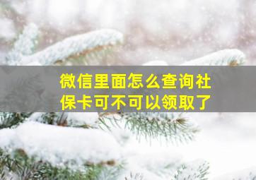 微信里面怎么查询社保卡可不可以领取了