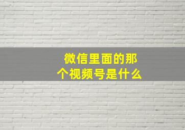 微信里面的那个视频号是什么