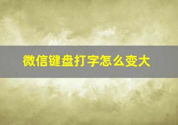 微信键盘打字怎么变大