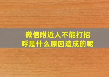 微信附近人不能打招呼是什么原因造成的呢