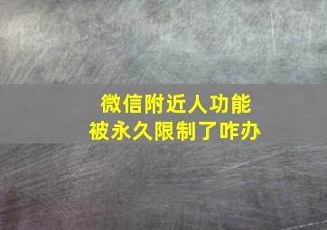 微信附近人功能被永久限制了咋办