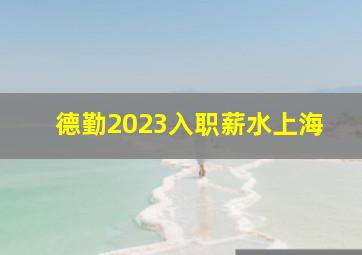 德勤2023入职薪水上海