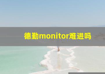 德勤monitor难进吗