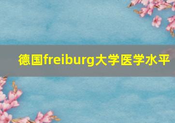 德国freiburg大学医学水平