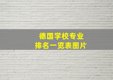 德国学校专业排名一览表图片