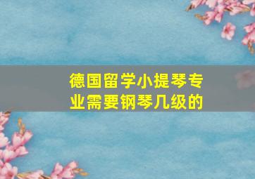 德国留学小提琴专业需要钢琴几级的