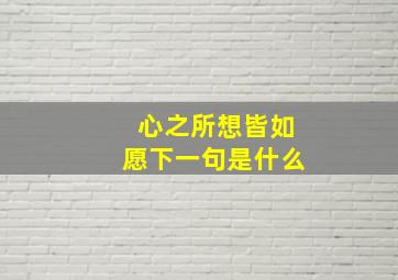 心之所想皆如愿下一句是什么