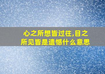 心之所想皆过往,目之所见皆是遗憾什么意思