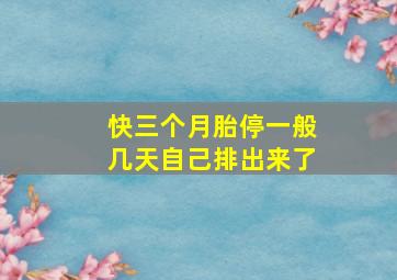 快三个月胎停一般几天自己排出来了