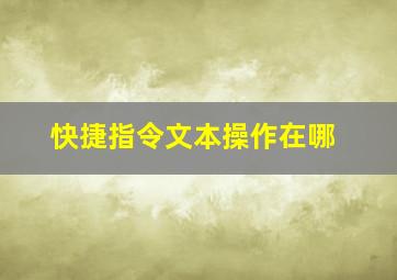 快捷指令文本操作在哪