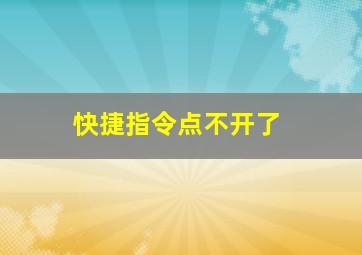 快捷指令点不开了