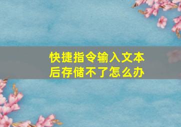 快捷指令输入文本后存储不了怎么办