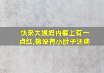 快来大姨妈内裤上有一点红,擦没有小肚子还疼