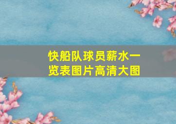 快船队球员薪水一览表图片高清大图