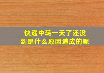 快递中转一天了还没到是什么原因造成的呢