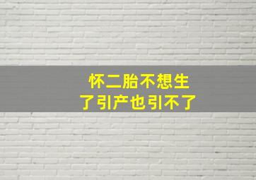 怀二胎不想生了引产也引不了