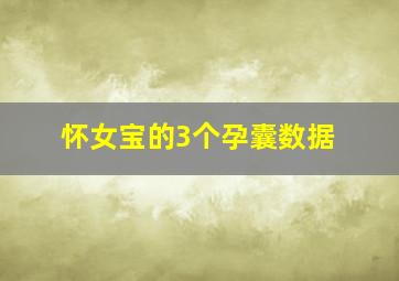 怀女宝的3个孕囊数据