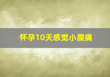 怀孕10天感觉小腹痛