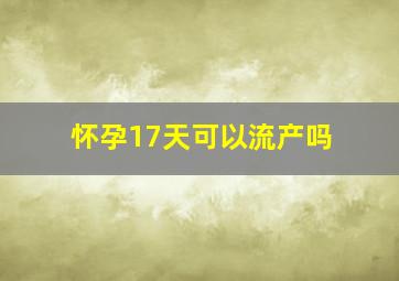 怀孕17天可以流产吗