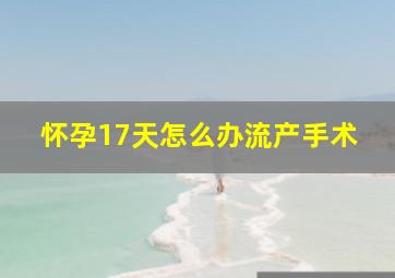 怀孕17天怎么办流产手术