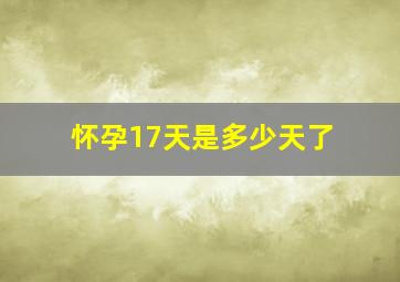 怀孕17天是多少天了