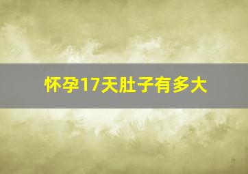 怀孕17天肚子有多大