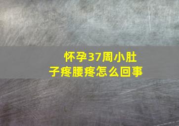 怀孕37周小肚子疼腰疼怎么回事