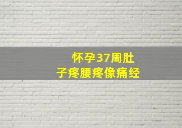 怀孕37周肚子疼腰疼像痛经