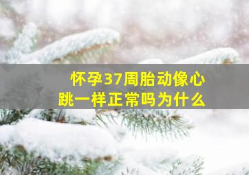 怀孕37周胎动像心跳一样正常吗为什么