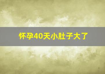 怀孕40天小肚子大了