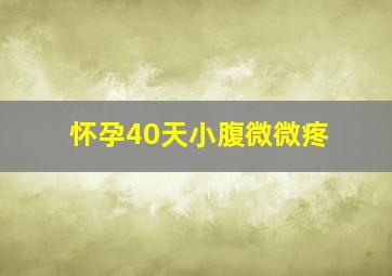 怀孕40天小腹微微疼