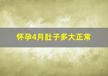 怀孕4月肚子多大正常