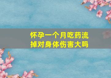 怀孕一个月吃药流掉对身体伤害大吗