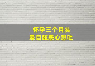 怀孕三个月头晕目眩恶心想吐