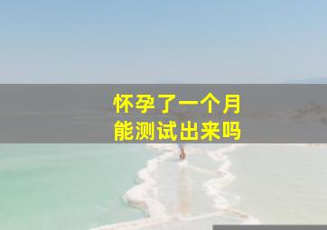 怀孕了一个月能测试出来吗