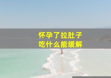 怀孕了拉肚子吃什么能缓解