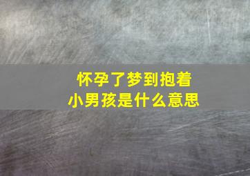 怀孕了梦到抱着小男孩是什么意思