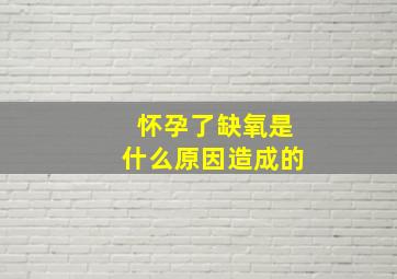 怀孕了缺氧是什么原因造成的