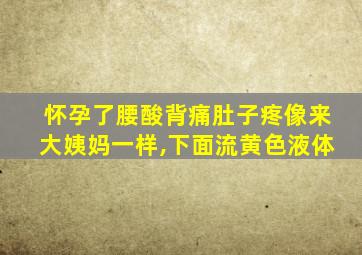 怀孕了腰酸背痛肚子疼像来大姨妈一样,下面流黄色液体