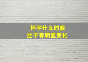 怀孕什么时候肚子有明显变化